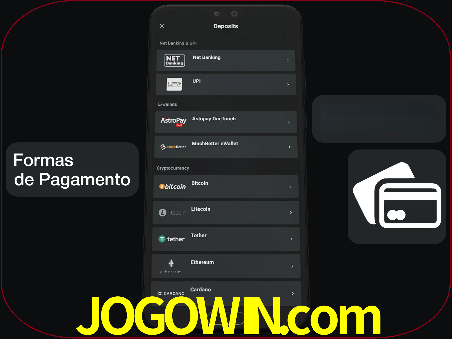 Escolha a forma de pagamento de sua preferência.